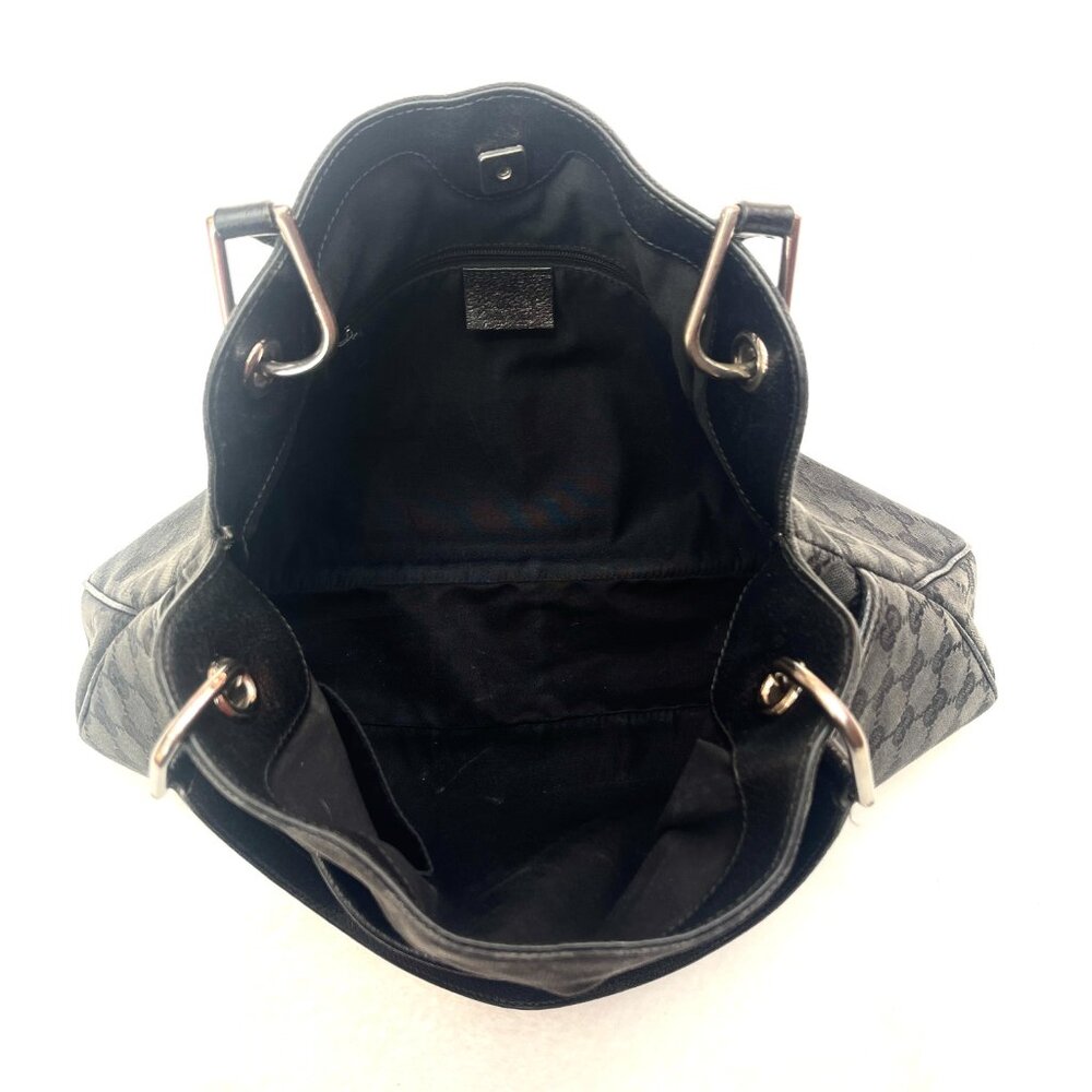 Gucci Eclipse GG Canvas/patent leather Medium Black Tote - Picture 8 of 17